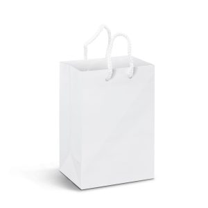 The Trends Collection Small Laminated Carry Bag is a small high gloss carry bag.  Full Colour printed.  Great retail packaging promotional product.