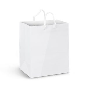 The Trends Collection Medium Laminated Carry Bag in Full Colour is a medium sized bag with rope handles. Full colour branding. Great custom retail bags.