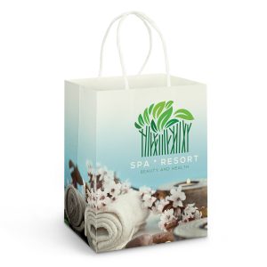 The Trends Collection Large Paper Carry Bag Full Colour is a large paper carry bag with strong rope handles.  In full colour.  Great branded retail paper bags.