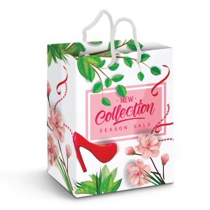 The Trends Collection Large Laminated Paper Carry Bag Full Colour is a large paper carry bag with rope handles.  Full Colour printing.  Great branded paper bags.