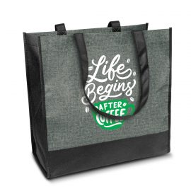 The Trends Collection Civic Shopper Heather Tote Bag is a large reusable tote bag with heather style finish.  Grey.  Great branded heather tote bags.