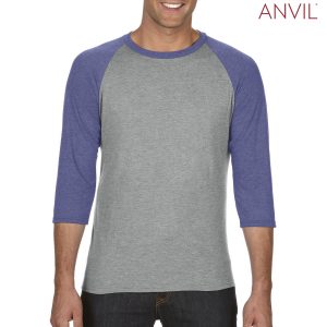 The Anvil Tri-Blend Adult 3/4 Sleeve Raglan Tee is a 159gsm 3/4 sleeve tee.  4 colour combinations.  XS - 2XL.  Great brandable raglan tees from Anvil.