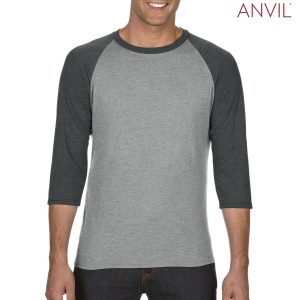The Anvil Tri-Blend Adult 3/4 Sleeve Raglan Tee is a 159gsm 3/4 sleeve tee.  4 colour combinations.  XS - 2XL.  Great brandable raglan tees from Anvil.