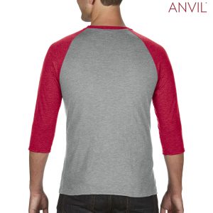 The Anvil Tri-Blend Adult 3/4 Sleeve Raglan Tee is a 159gsm 3/4 sleeve tee.  4 colour combinations.  XS - 2XL.  Great brandable raglan tees from Anvil.