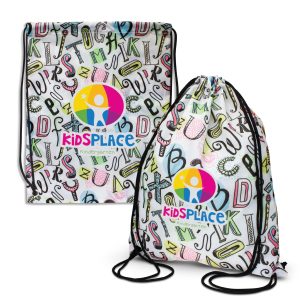 115757 Trends Collection Akron Drawstring Bag The Trends Collection Akron Drawstring Bag is a medium size drawstring backpack. Sublimation full colour printed. Great branded sublimated drawstring bags.