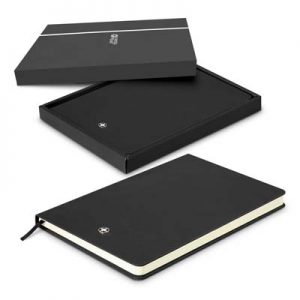 The Swiss Peak Heritage A5 Notebook is a medium size, 80 leaf notebook with hard cover. Finished with textured leather look PU. Multiple branding options.