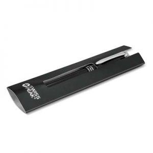 The Swiss Peak Heritage Ballpoint Pen is a lacquer finished brass barrel with chrome accent. Blue Ink. Great branded corporate pens for your client.