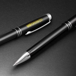116497 Swiss Peak Heritage Ballpoint Pen The Swiss Peak Heritage Ballpoint Pen is a lacquer finished brass barrel with chrome accent. Blue Ink. Great branded corporate pens for your client.