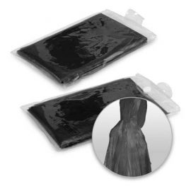 The TRENDS Emergency Poncho is a handy waterproof poncho with hood that folds into a compact resuable bag.  Domed closure. Branding on bag.