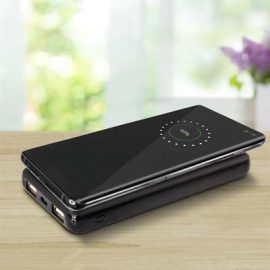 The Trends Odyssey Wireless Charging Power Bank has a 5w wireless phone charger with 10000mAh of power storage. Logo branding available.