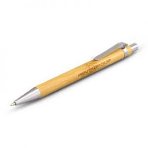 The TRENDS Ancona Bamboo Pen is a retractable ballpoint pen with natural bamboo barrel. Black Ink. Great branded bamboo pens with your logo.