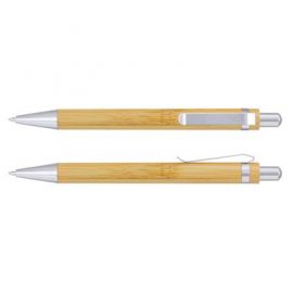 The TRENDS Ancona Bamboo Pen is a retractable ballpoint pen with natural bamboo barrel.  Black Ink.  Great branded bamboo pens with your logo.