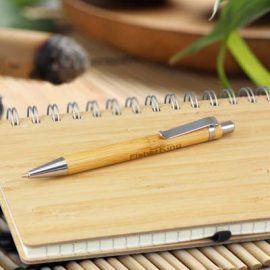 The TRENDS Ancona Bamboo Pen is a retractable ballpoint pen with natural bamboo barrel.  Black Ink.  Great branded bamboo pens with your logo.