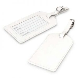 The TRENDS Aero Luggage Tag is a leather look PU luggage tag with matching stitching, address card and adjustable strap. 7 colours. Great branded travel promo products.