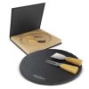 The Trends Collection Ashford Slate Cheese Board Set is a luxury round slate cheese board set.  Laser Engraved on slate.  Great branded cheese boards from Trends Collection.