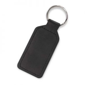 The TRENDS Prince Leather Key Ring is a rectangular leather key ring.  Matching stitching.  Print or debossing of your logo.