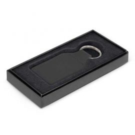 The TRENDS Prince Leather Key Ring is a square leather key ring.  Matching stitching.  Print or debossing of your logo.