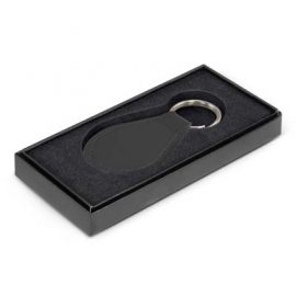 The TRENDS Prince Leather Key Ring is a circular leather key ring.  Matching stitching.  Print or debossing of your logo.