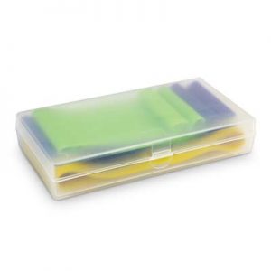 The TRENDS Resistance Exercise Bands are a set of 3 bands presented in their own case. Different resistance levels in different colours. Branding on the case.