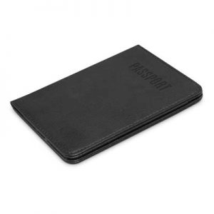 The Trends Collection Explorer Passport Wallet is a PU passport wallet.  Debossed or printed.  Black.  Great branded travel gifts from Trends Collection.