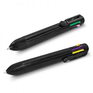 The Trends Collection Mega Multi Pen is a retractable plastic ball pen with 8 coloured refills. White or Black Pen. Great branded novelty pens from Trends Collection.