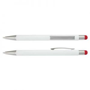 The Trends Collection Lancer Stylus Pen is a retractable aluminium ball pen with stylus.  White barrels.  Laser engraved.  Great branded pens from Trends Collection.