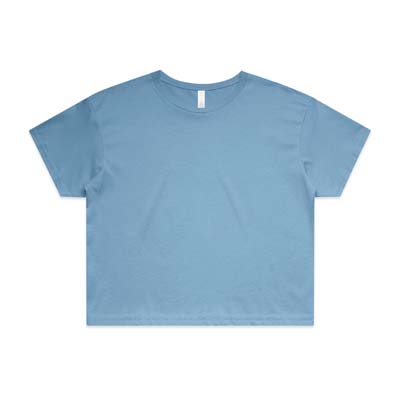 The AS Colour Womens Crop Tee is a relaxed fit. crew neck, mid weight tee. 17 colours. XS - XL. Great branded printed crop tees from AS Colour.