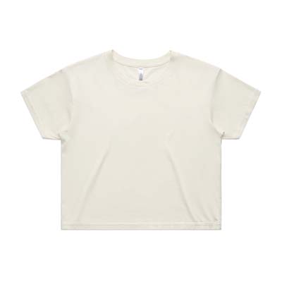 The AS Colour Womens Crop Tee is a relaxed fit. crew neck, mid weight tee. 17 colours. XS - XL. Great branded printed crop tees from AS Colour.