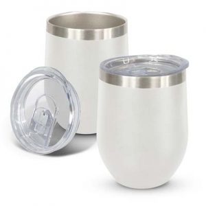 The TRENDS Cordia Vacuum Cup - Powder Coated is a 300ml double wall, vacuum insulated coffee cup.  4 colours.  Great branded stainless steel drinkware.