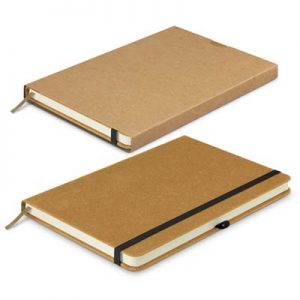 The TRENDS Phoenix Recycled Hard Cover Notebook is an eco conscious notebook with hard cover.  Recycled leather.  2 colours.  Great branded eco notebooks.