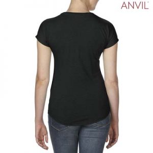 The Anvil Tri Blend Ladies V-Neck Tee is a 159gm2 pre shrunk 50% polyester tee.  6 colours.  XS - 2XL.  Great branded tri blend tees.