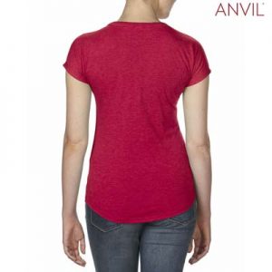 The Anvil Tri Blend Ladies V-Neck Tee is a 159gm2 pre shrunk 50% polyester tee.  6 colours.  XS - 2XL.  Great branded tri blend tees.