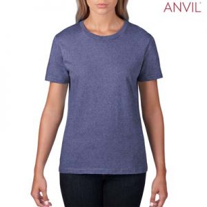 The Anvil Lightweight Ladies Tee is a 155gm pre shrunk 100% ring spun cotton tee. 16 colours. S - 3XL. Great branded cotton lightweight tees.
