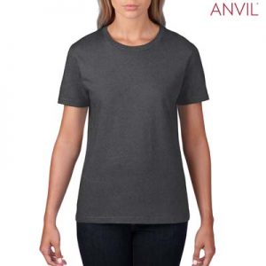 The Anvil Lightweight Ladies Tee is a 155gm pre shrunk 100% ring spun cotton tee. 16 colours. S - 3XL. Great branded cotton lightweight tees.