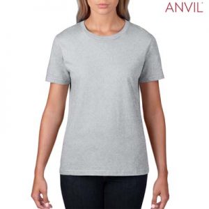 The Anvil Lightweight Ladies Tee is a 155gm pre shrunk 100% ring spun cotton tee. 16 colours. S - 3XL. Great branded cotton lightweight tees.