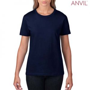 The Anvil Lightweight Ladies Tee is a 155gm pre shrunk 100% ring spun cotton tee. 16 colours. S - 3XL. Great branded cotton lightweight tees.