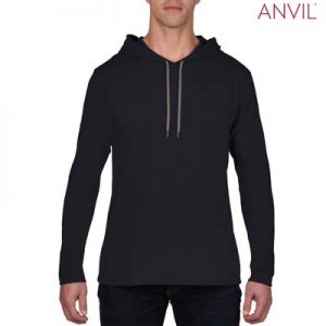The Anvil Lightweight Long & Lean Sleeve Hooded Tee is a 150gsm pre shrunk 100% ring spun cotton hooded tee.  5 colours.  Great branded lightweight hooded tees.
