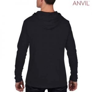 The Anvil Lightweight Long & Lean Sleeve Hooded Tee is a 150gsm pre shrunk 100% ring spun cotton hooded tee.  5 colours.  Great branded lightweight hooded tees.