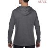 987_ Anvil Adult Lightweight Long Sleeve Hooded Tee – Heather Dark Grey