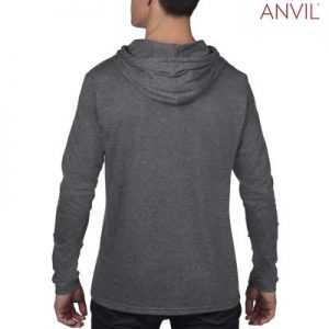 The Anvil Lightweight Long & Lean Sleeve Hooded Tee is a 150gsm pre shrunk 100% ring spun cotton hooded tee.  5 colours.  Great branded lightweight hooded tees.