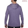 987 Anvil Adult Lightweight Long Sleeve Hooded Tee – Heather Purple