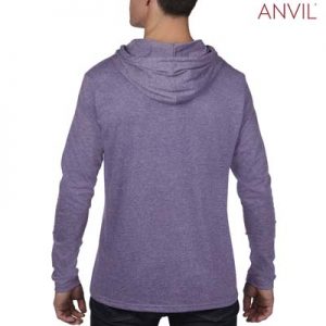 The Anvil Lightweight Long & Lean Sleeve Hooded Tee is a 150gsm pre shrunk 100% ring spun cotton hooded tee.  5 colours.  Great branded lightweight hooded tees.