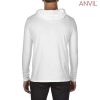 987 Anvil Adult Lightweight Long Sleeve Hooded Tee – White