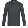 P400ML Biz Collection Mens Crew Long Sleeve Polo – Charcoal