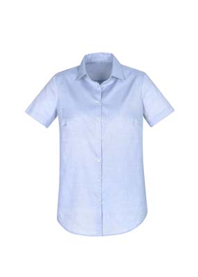 The Biz Collection Ladies Camden Short Sleeve Shirt is a 97% cotton business shirt.  6 - 26.  Blue or White.  Great branded work shirts from Biz Collection.