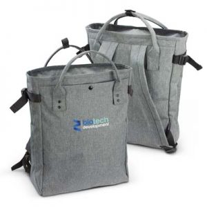 The TRENDS Newport Tote Backpack is an XL tote bag that can be worn as a backpack. Grey heather style. Great branded tote backpacks.