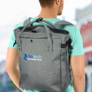 117298 TRENDS Newport Tote Backpack The TRENDS Newport Tote Backpack is an XL tote bag that can be worn as a backpack. Grey heather style. Great branded tote backpacks.