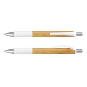 The TRENDS Trinity Bamboo Pen is a retractable ball pen with natural bamboo barrel. 9 colours. Great branded eco pens from TRENDS.