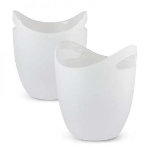 The TRENDS Eureka Ice bucket is a stylish ice bucket with curved design and handles. Black or White. Great branded ice buckets from TRENDS.
