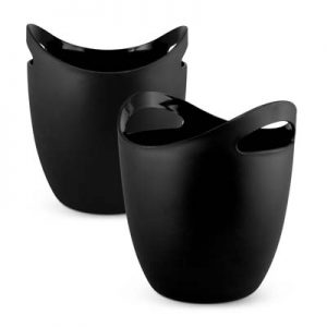 The TRENDS Eureka Ice bucket is a stylish ice bucket with curved design and handles. Black or White. Great branded ice buckets from TRENDS.